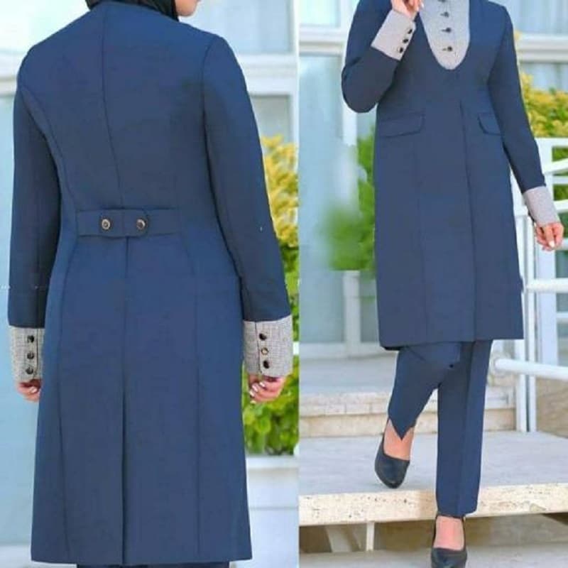 لباس کار مهندسی زنانه؛ آبی مشکی طوسی اداری رسمی (M L XL)