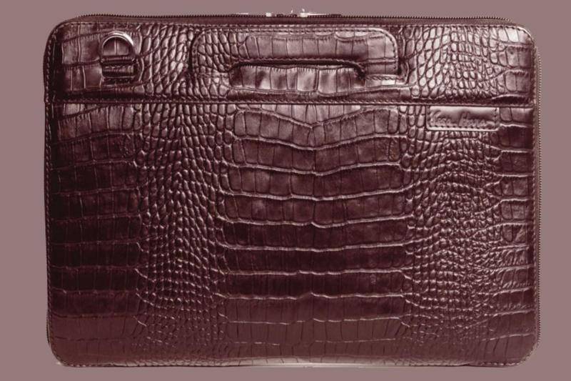کیف چرم کروکودیل؛ زرشکی مشکی 500 گرم طبیعی مقاوم Waterproof