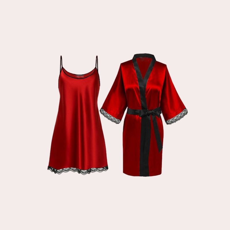 لباس خواب کاستوم؛ ساتن توری حریر 2 مدل پیراهن تاپ Custom