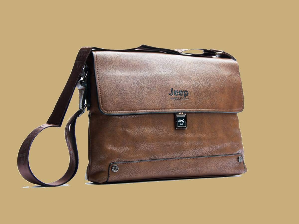 کیف چرم جیپ؛ خوش دست 2 نوع دوشی دستی عنابی قهوه ای روشن