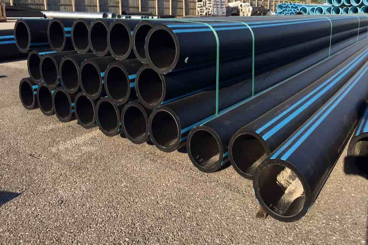 لوله پلی اتیلن یک و نیم اینچ؛ زرد قرمز (1 2 3) جداره صنایع آبیاری ساختمانی