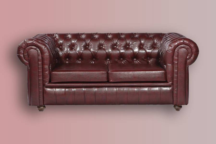 مبل چستر چرم درسا؛ مدرن لمسه قهوه ای مشکی 2 نفره Dorsa