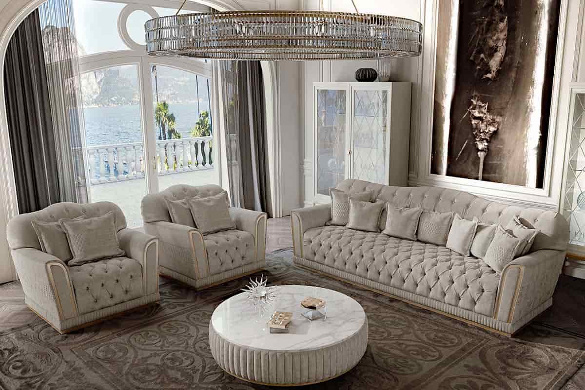 مبل کلاسیک چستر فیلد؛ مدرن مخما اعلاء تشک نرم Chester