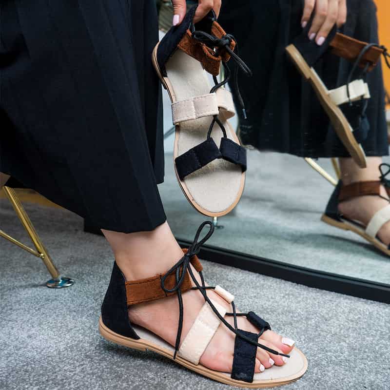 صندل دخترانه ۱۴۰۱؛ کتان چرم 3رنگ قرمز صورتی بنفش مجلسی اسپرت