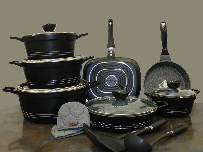 قابلمه گرانیتی یونیک؛ بدنه چدن سرامیک پرو نانو نچسب (12 14 18) پارچه