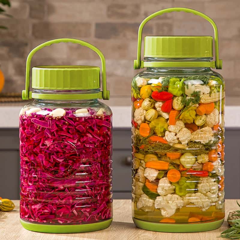 ظرف پلاستیکی درب دار ترشی؛ مات شفاف مقاومت بالا (1 10) کیلویی