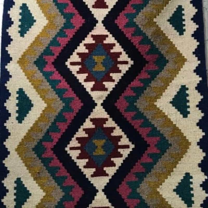 گلیم دستباف ترنج؛ پشمی سنتی 3 طرح قشقایی شکارگاه آبرنگی Toranj