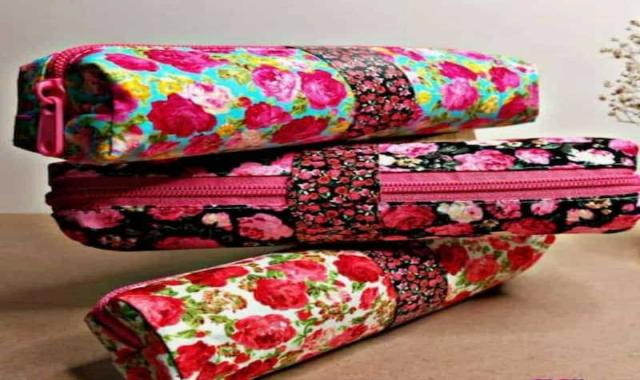 جامدادی گل گلی؛ خودکار غلط گیر مداد پاک کن 2 نوع نمدی پارچه ای