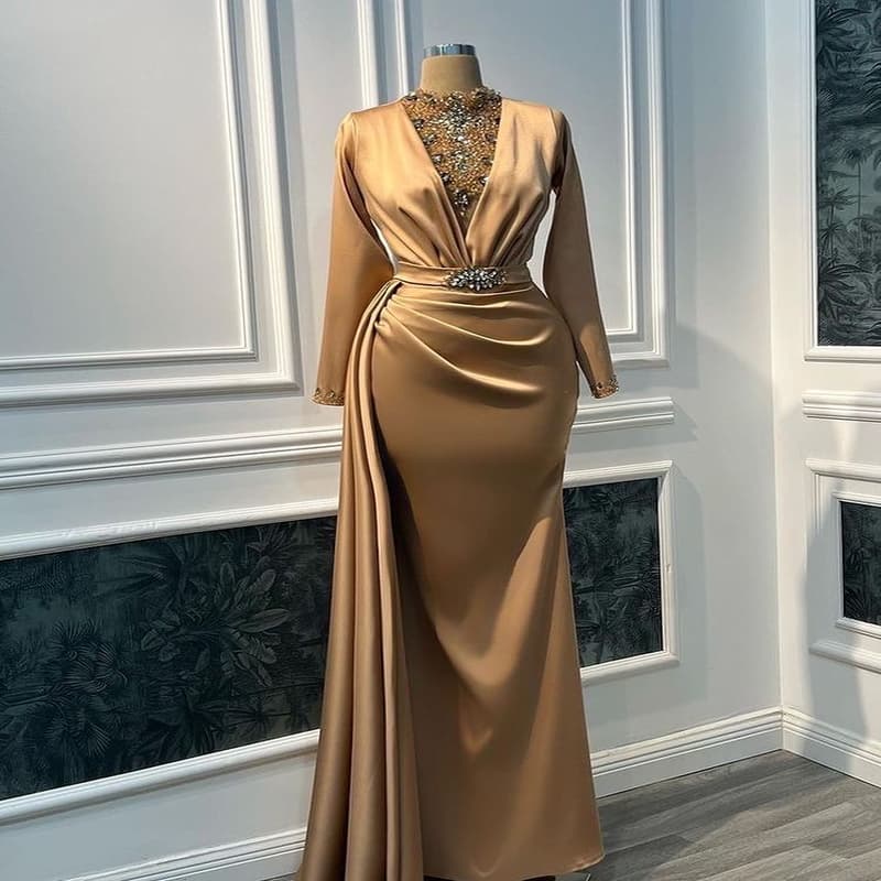 لباس مجلسی شیک (پیراهن) دانتل برجسته قد بلند Dress