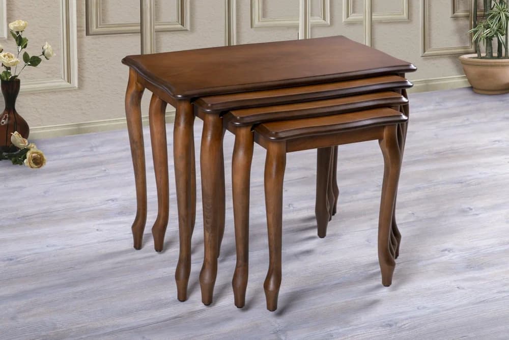 میز عسلی پلاستیکی ناصر؛ سفید قهوه ای ساده طرح دار مربعی Nasser