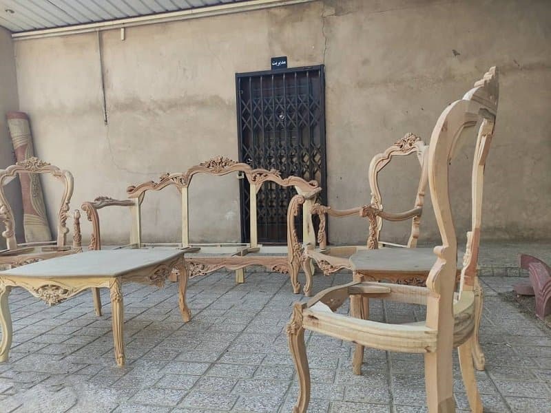 کلاف مبل کلاسیک (اسکلت) چوب روس کنده کاری مقاومت بالا classic