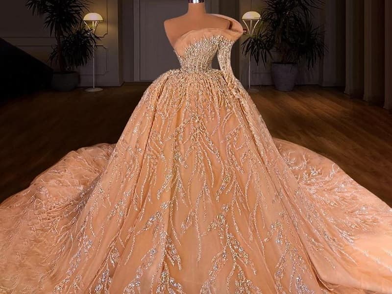 لباس عروس عقد؛ ماکسی ساده فانتزی 2 جنسی توری شیشه ای