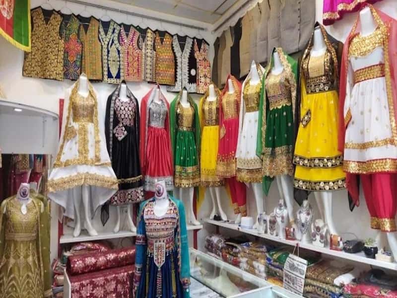 لباس گند افغانی؛ کتان مخمل خنجر دوزی 2 روش سنتی ماشینی