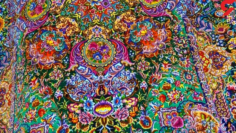 فرش دستباف کاشان نو؛ ضد حساسیت 3 طرح ترنج خشتی افشان Carpet