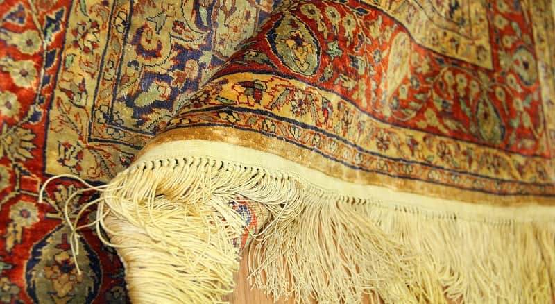 فرش دستباف قدیمی کرمان؛ پشم پنبه 2 رنگ آبی سرمه ای Sirjan