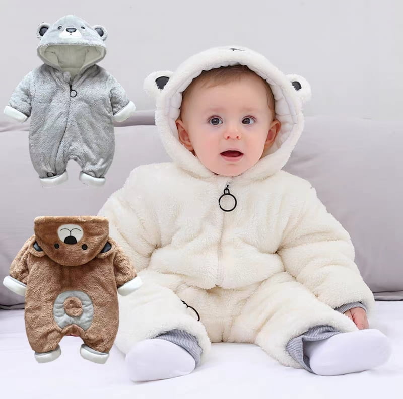 کاپشن سرهمی نوزاد؛ کلاه دار دارای طرح انیمیشنی مناسب سنین 1 تا 3 سال 