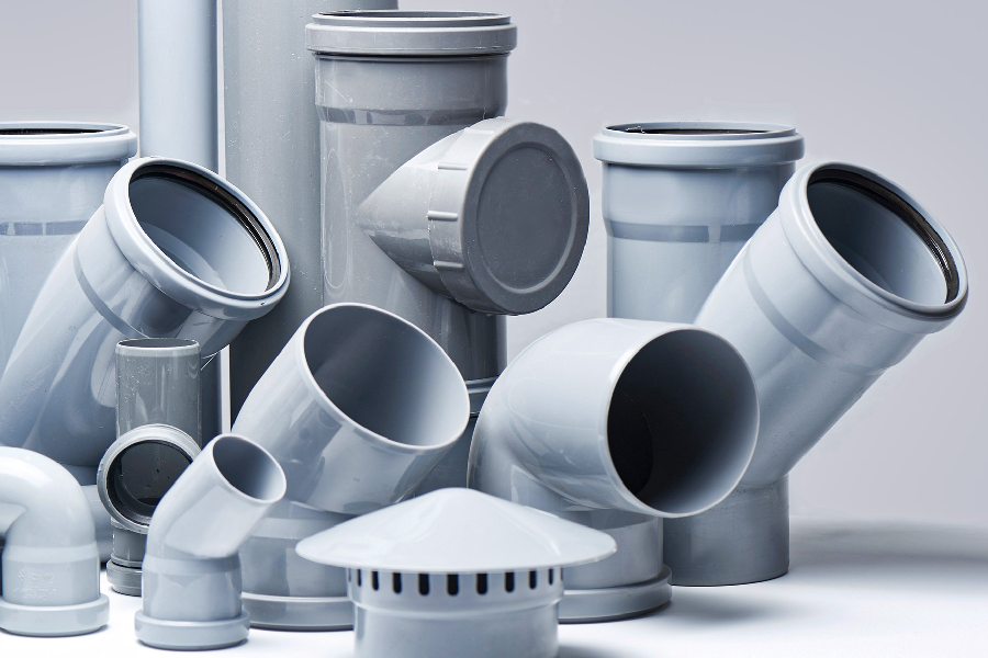 لوله و اتصالات آب و فاضلاب؛ پلی اتیلن پلاستیک 2 رنگ طوسی مشکی روکار توکار