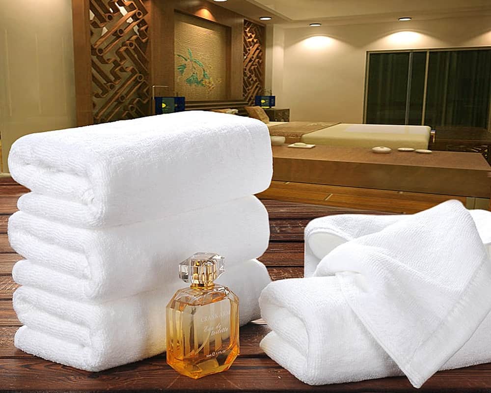 حوله سفید هتلی؛ دستی حمام نخ پنبه جذب بالا ابعاد (80*40 140*70) سانتی متر