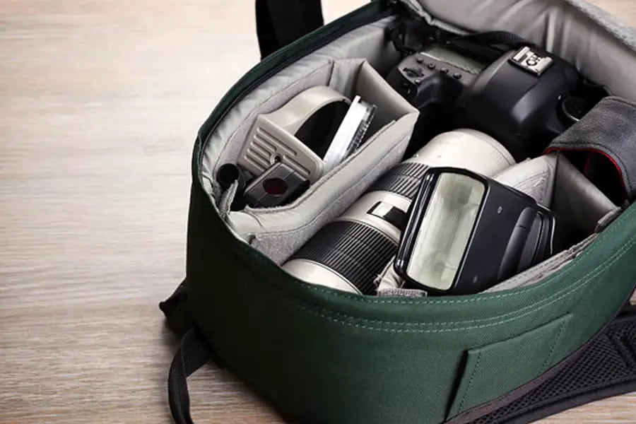 کیف دوربین عکاسی؛ پارچه چرم پلاستیک (سرمه ای آبی قرمز مشکی) کلاسیک Modern