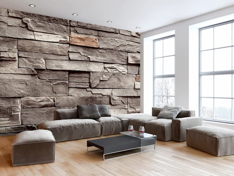 سنگ مصنوعی دکوراتیو؛ نمای داخلی منزل ضد حرارت سبک 2 رنگ سفید Black