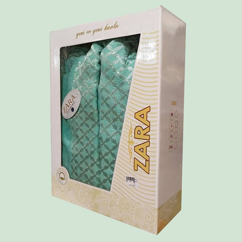 حوله تن پوش مارک زارا؛ ابریشم بامبو 3 رنگ سفید آبی صورتی Spain