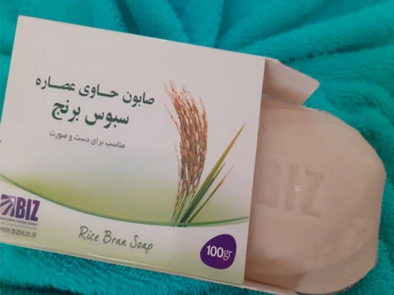 صابون عصاره سبوس برنج بیز؛ سفید دارای خاصيت درمانی 130 گرم 