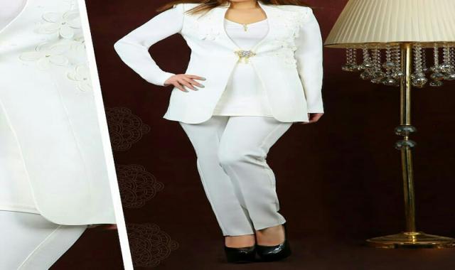 کت و شلوار زنانه سفید؛ مجلسی رسمی مناسب (مراسم نامزدی عقد) دوخت محکم