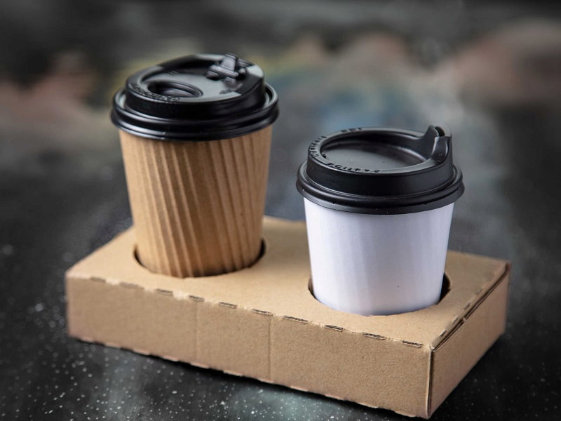 لیوان یکبار مصرف تبلیغاتی؛ کاغذی پلاستیکی 2 نوع درب دار دوجداره