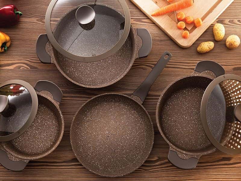 ظروف تفلون سهند؛آلومینیوم رنگ (مشکی قهوه ای قرمز) Sahand