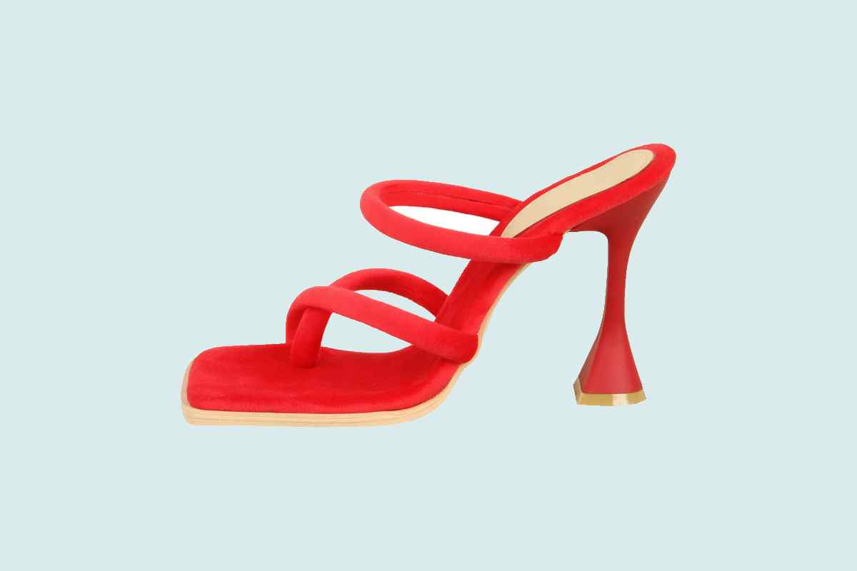 صندل مجلسی قرمز زنانه؛ چسبی لژدار 2 نوع عروسکی تابستانی Sport