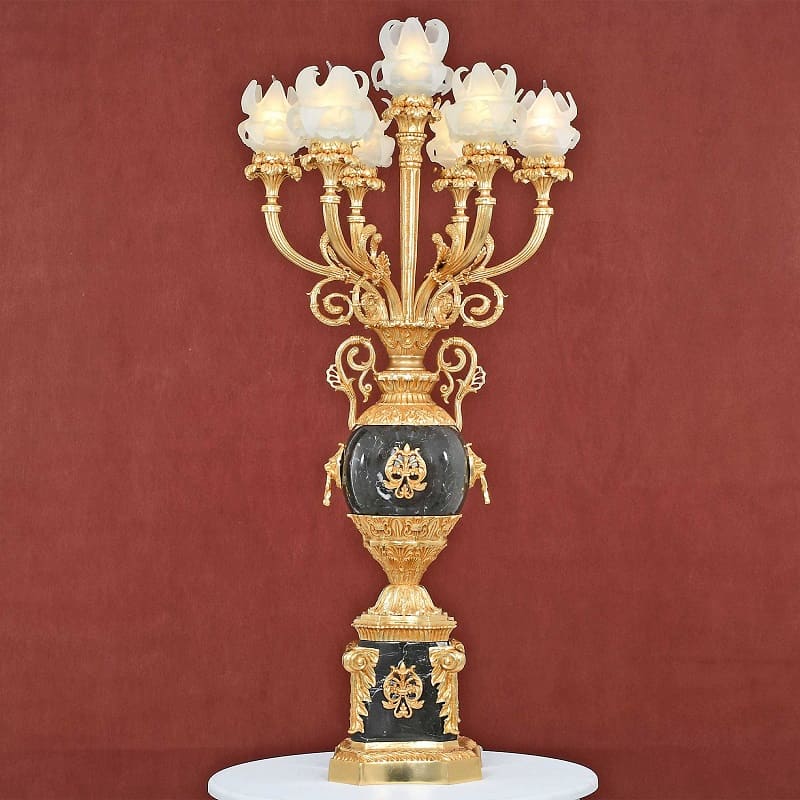 جاشمعی پنج شعله؛ برنز نقره پایه دار 12*15 8*12 سانتی متر