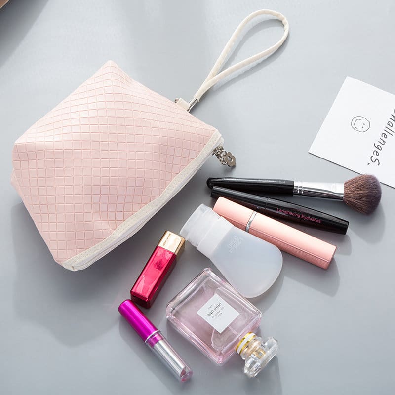 کیف آرایشی طلقی؛ ساده فانتزی محکم 3 رنگ قرمز مشکی سبز Talc