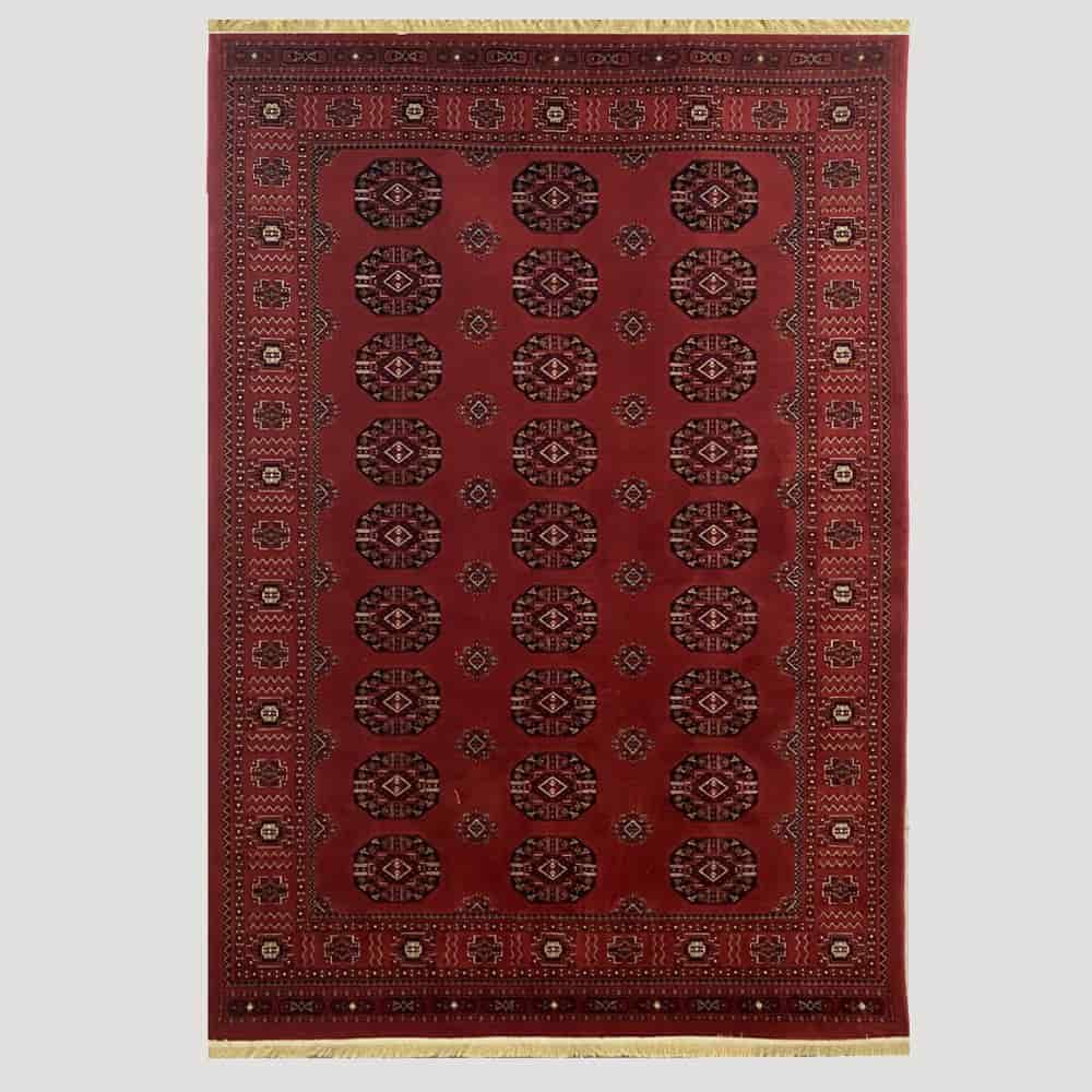 فرش ماشینی ترکمن؛ مستطیل شکل 2 نخ پود پلی استر Carpet