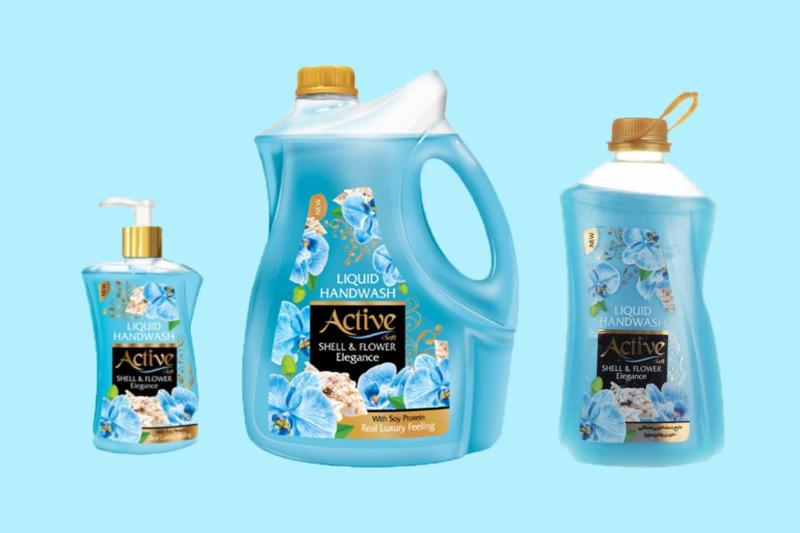 مایع دستشویی صدفی آبی اکتیو؛ معطر سرویس بهداشتی حمام 3750 گرم