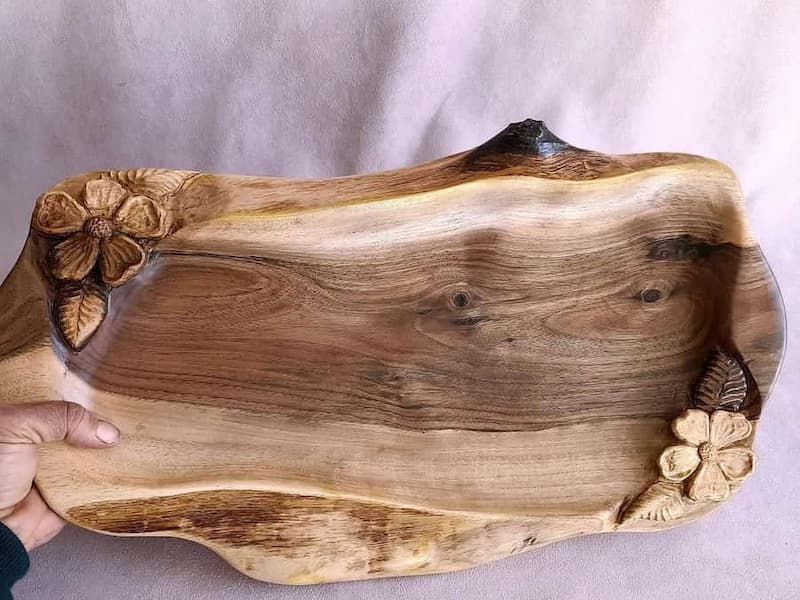 ظروف چوبی منبت؛ ساده پیچیده سینی بوفه آشپزخانه پذیرایی