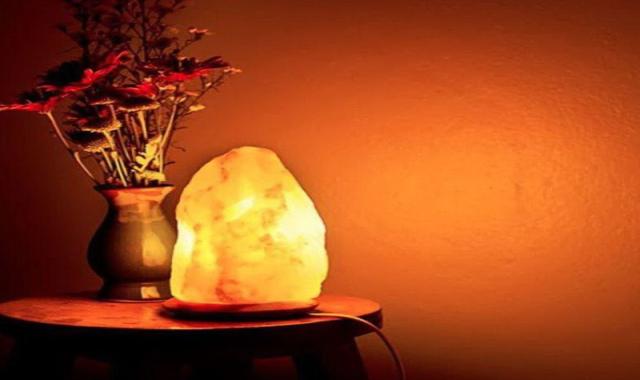 آباژور سنگ نمک هیمالیا (چراغ خواب) اتاق خواب صورتی دفع انرژی منفی 4000 گرم