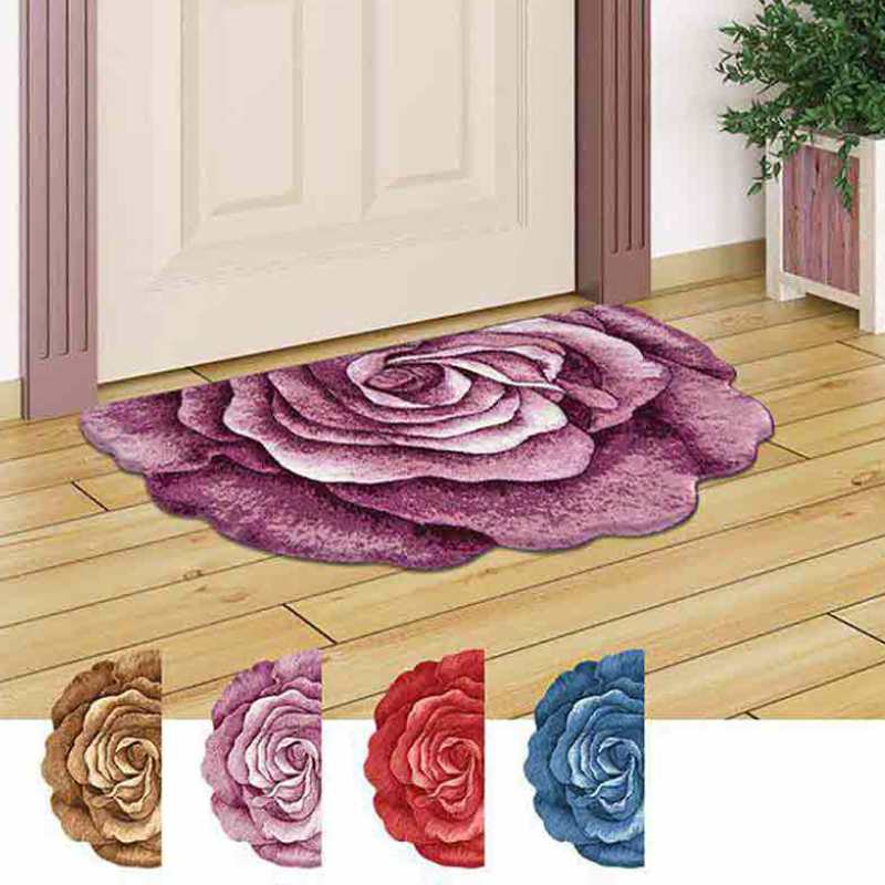 پادری نیم دایره گل رز؛ جلوی درب منزل برجسته رنگ ثابت سه بعدی نخ 100% اکلیریک