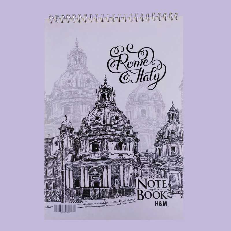 دفتر مخصوص طراحی؛ پلاستیکی فلزی 3 رنگ سفید صورتی قرمز فنری چرم