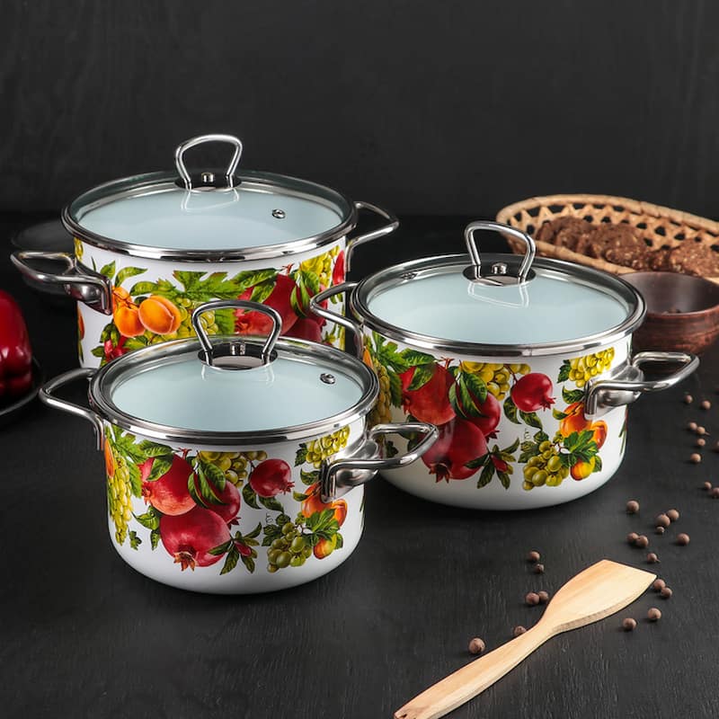 قابلمه سرامیکی گلدار؛ نچسب ضد سایش رنگ ثابت شستشو راحت ceramic