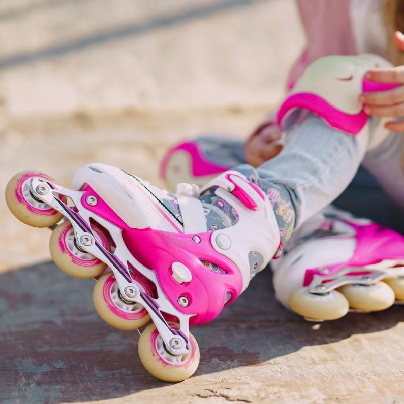 کفش اسکیت دخترانه بچه گانه؛ پلاستیک مقاوم ورزشی (سخت نرم) استاندارد