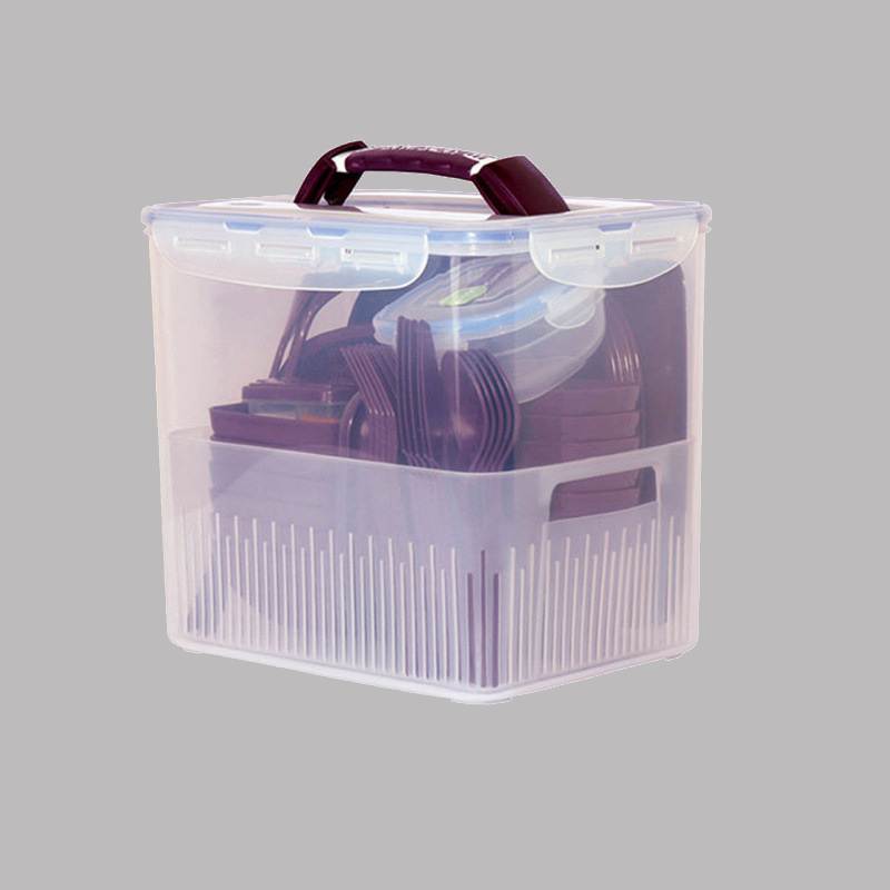 ظروف پلاستیکی مسافرتی 6 نفره؛ وزن سبک 3 رنگ طوسی سبز قرمز