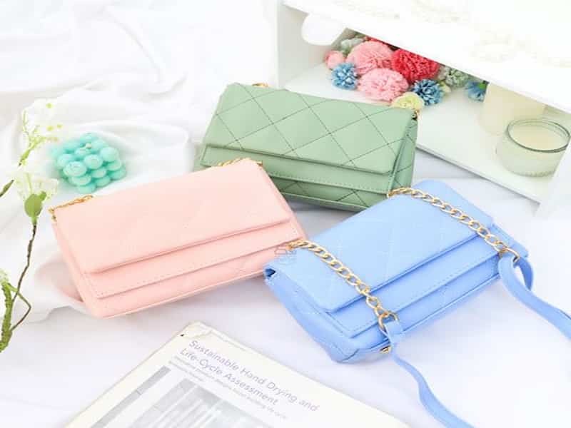 کیف دخترانه نوجوان؛ چرم مصنوعی پلیمر بند دار رن صورتی Teenage