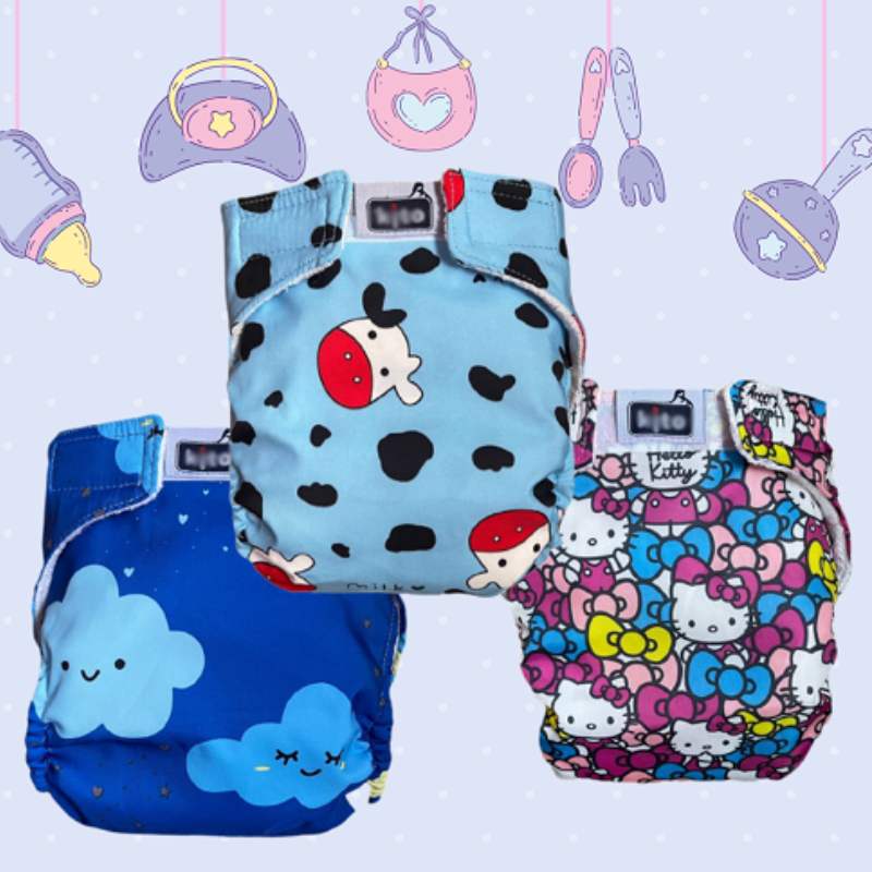 شورت آموزشی کودک؛ دخترانه پسرانه (عروسکی ساده) حوله ای کتان 3 لایه