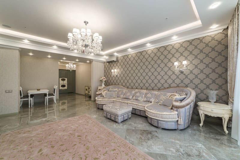 مبلمان زمرد یافت آباد؛ کلاسیک طلایی دسته دار (7 9) نفره Yafetabad