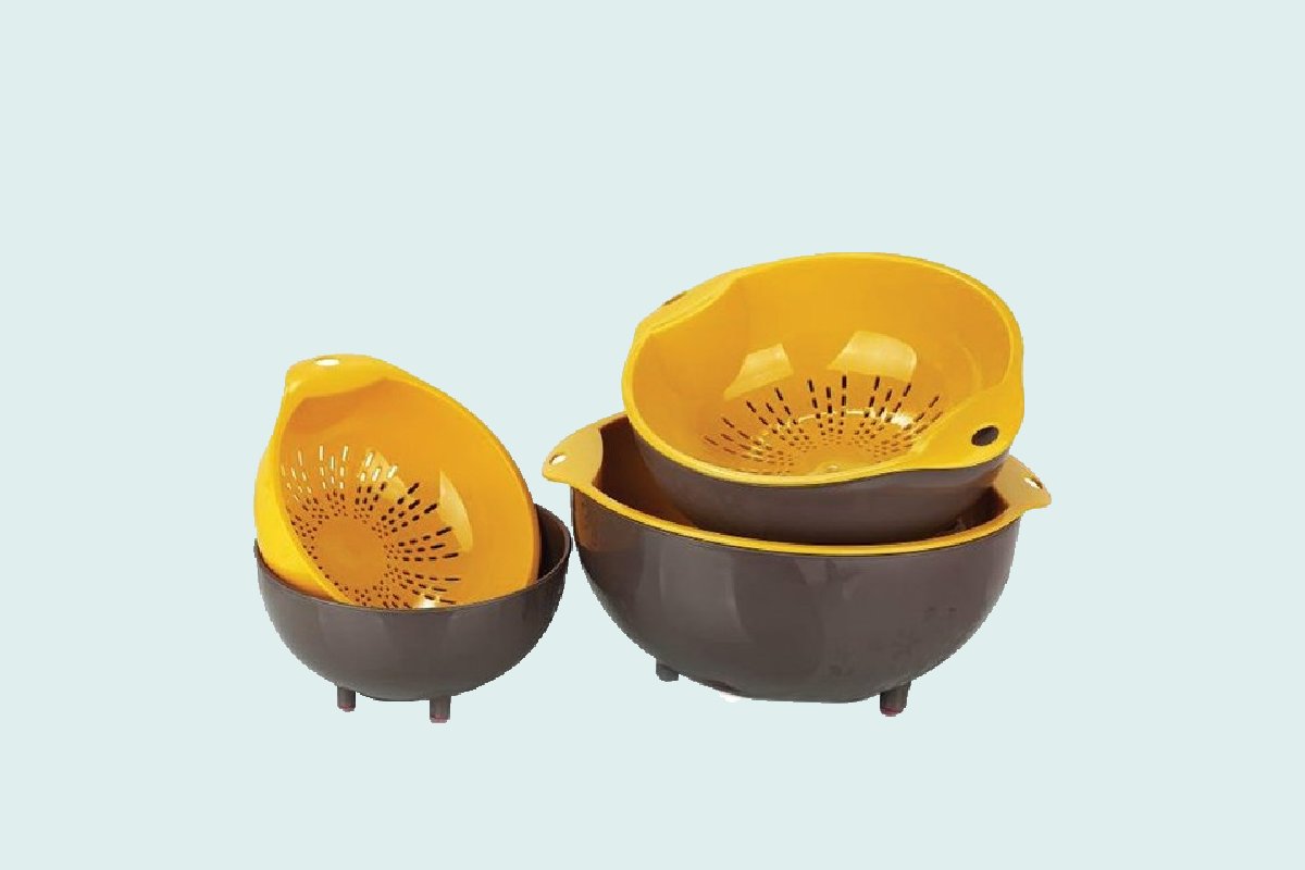 ظروف آشپزخانه پلاستیکی ارزان؛ نارنجی قرمز 2 نوع درب دار عایق حرارت Polypropylene