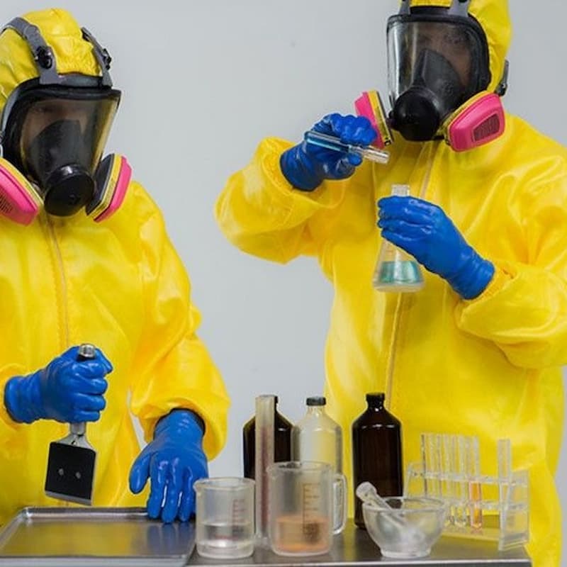 لباس ضد اسید؛ محافظ پوست یکسره پی وی سی 3 رنگ سبز زرد سفید