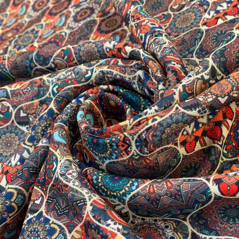 پارچه شانتون نخی طرح دار؛ بافت درشت مناسب (بهار تابستان) اکریلیک