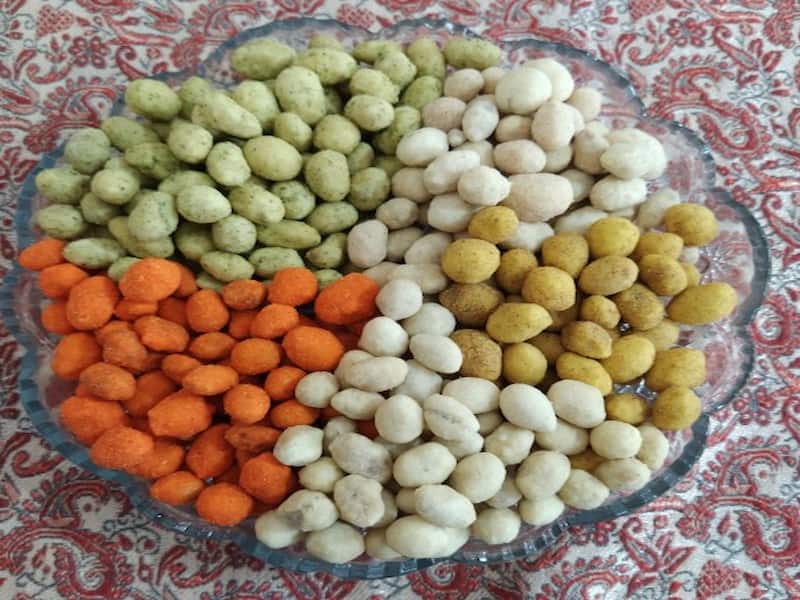 بادام زمینی روکش دار فله؛ خوش طعم 3 نوع کچاپ فلفلی پنیری peanuts