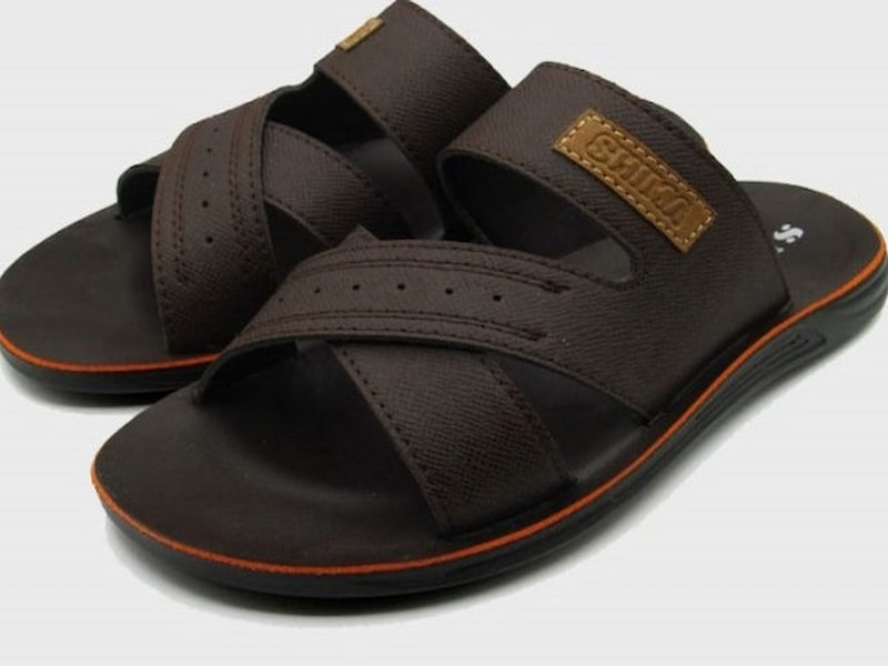 صندل طبی مردانه شیما؛ بند دار پاشنه (مشکی قهوه ای سرمه ای) صافی پا