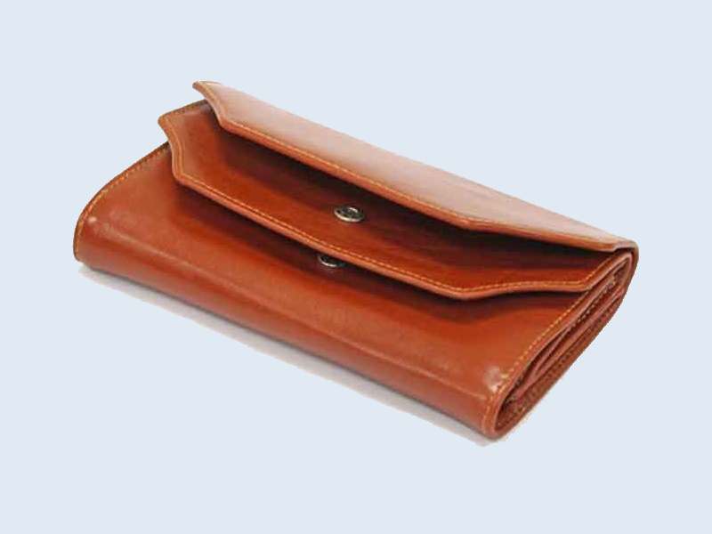 کیف پول چرم قهوه ای؛ مشکی نارنجی 3 کاربرد نگهداری عکس کارت ملی بانکی